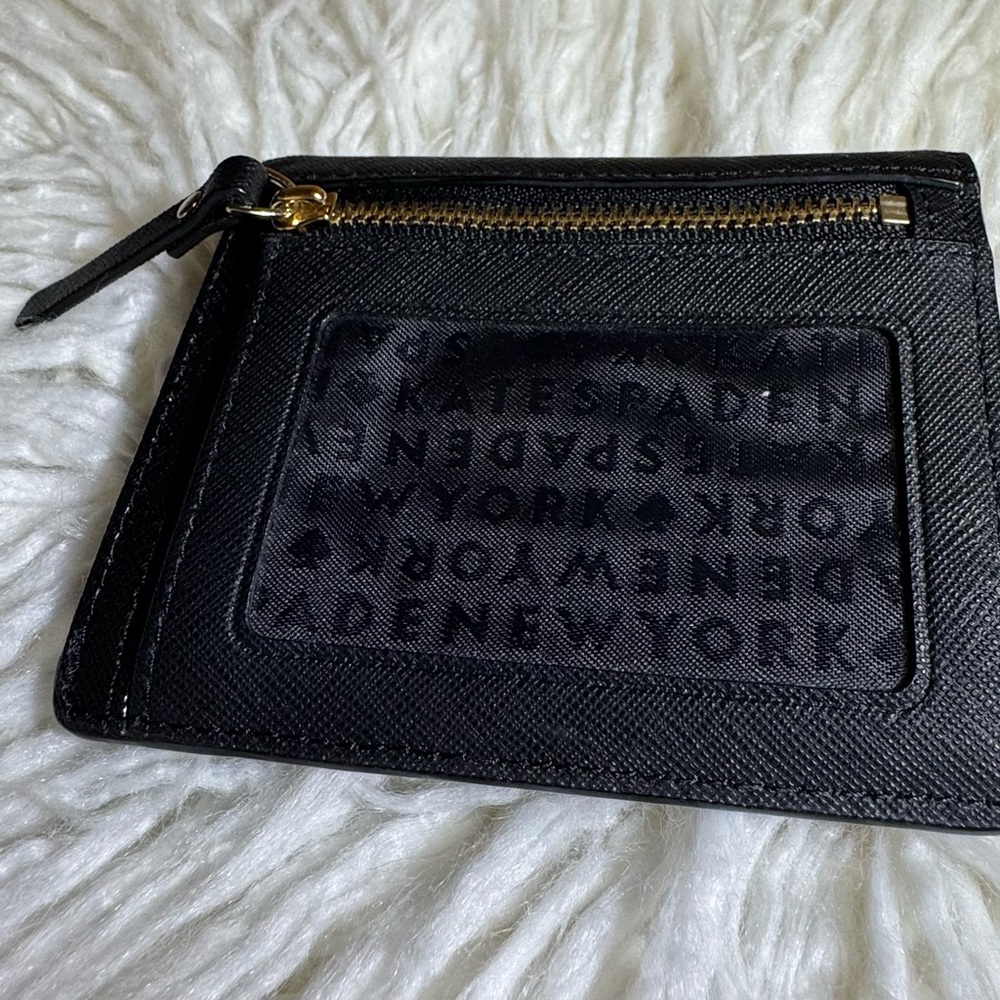 Kate Spade Black Saffiano Leather “Laurel Way” Small Snap Wallet Gold Hardware - Picture 8 of 10